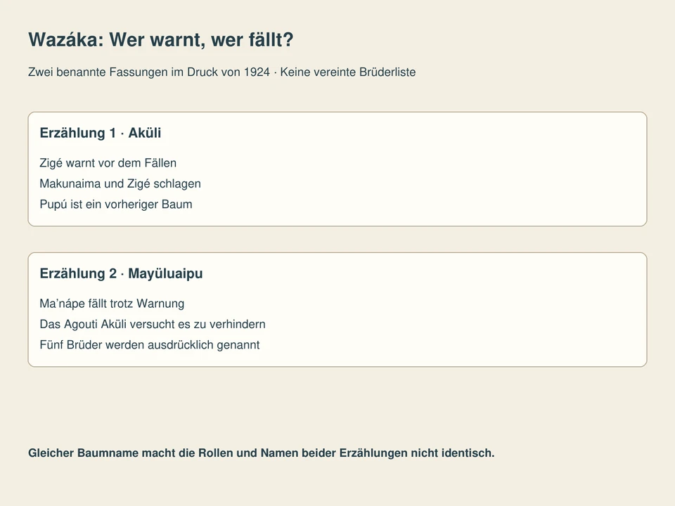 Getrennte Lesefelder: Erzählung 1 · Aküli, Erzählung 2 · Mayüluaipu.