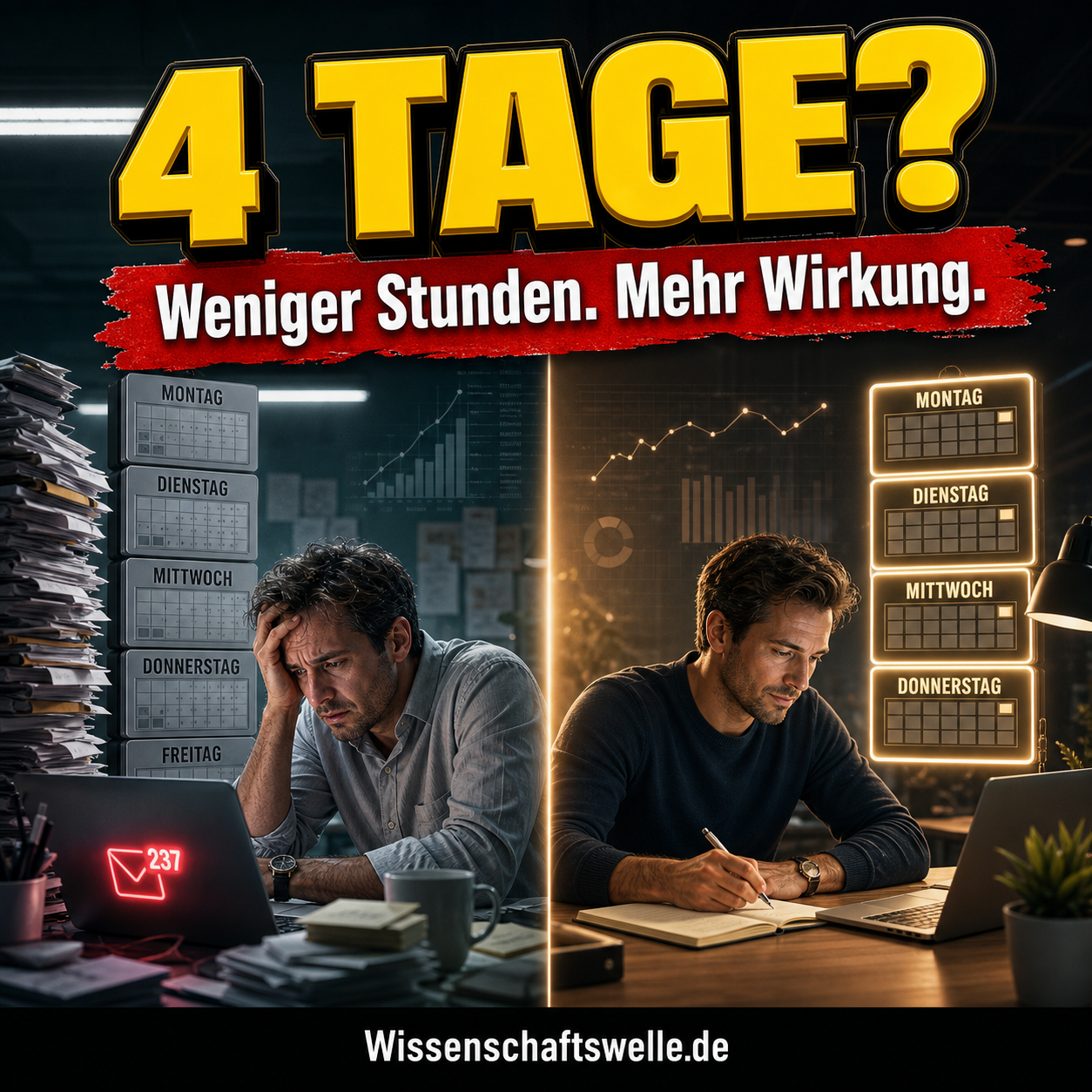 Arbeitszeitmodell der Vier-Tage-Woche: Warum wir weniger arbeiten müssen, um mehr zu schaffen