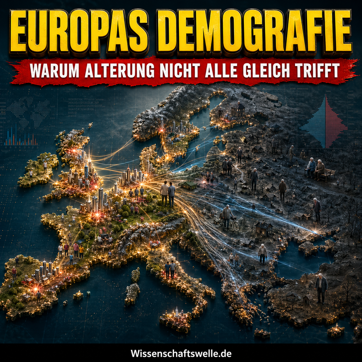 Bevölkerungsgeographie Europas: Warum Schrumpfung, Migration und Überalterung räumlich so ungleich wirken
