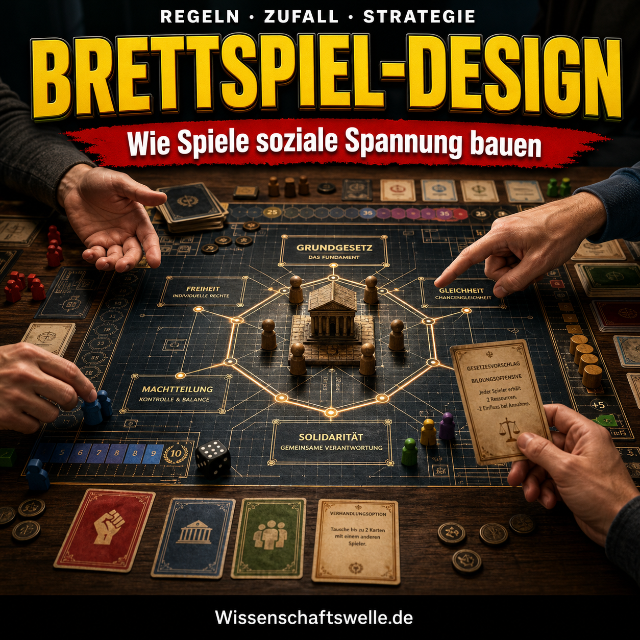 Das gute Brettspiel ist eine kleine Verfassung: Wie Design aus Regeln, Material und sozialem Druck Spannung baut