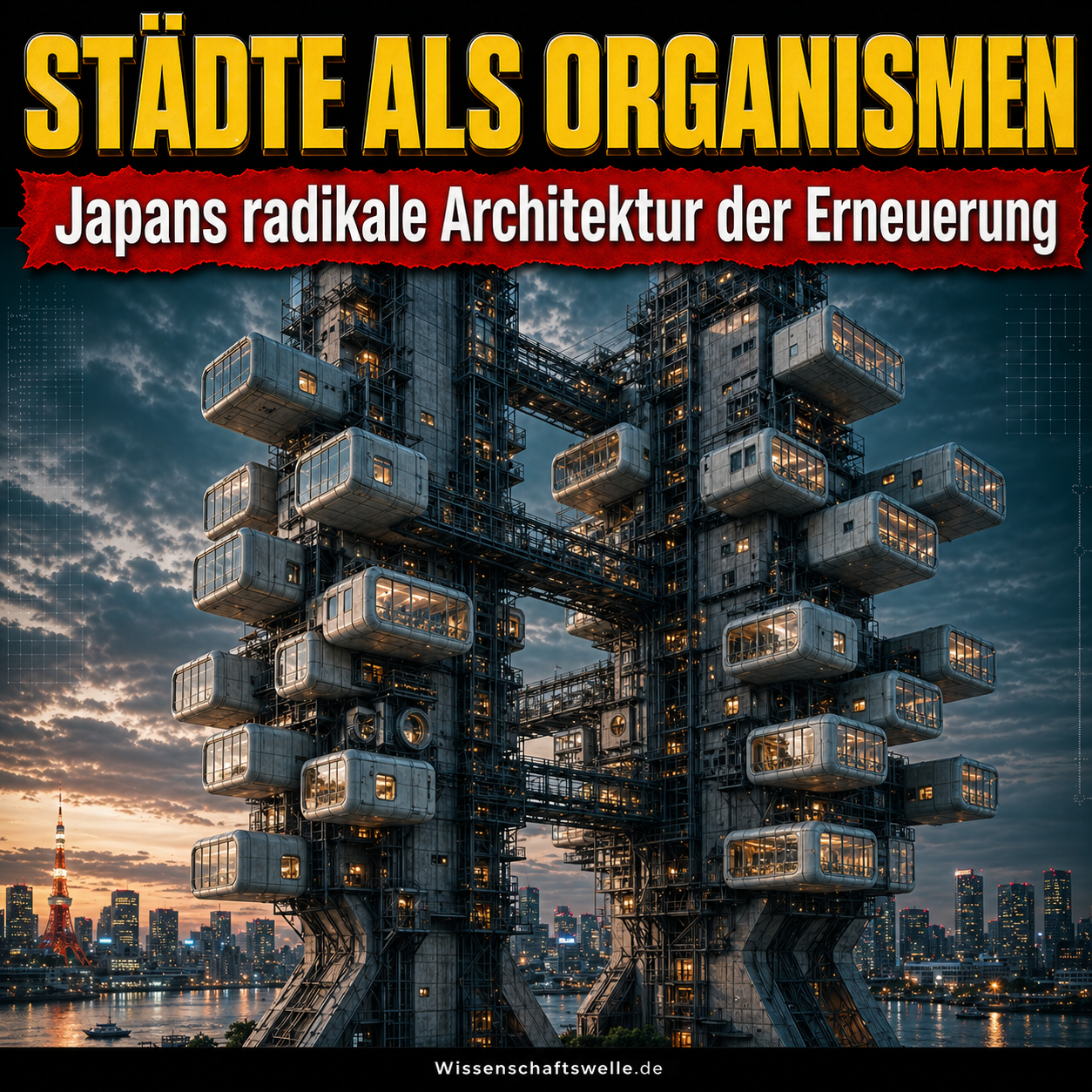 Der japanische Metabolismus: Die Vision modularer Städte, die sich selbst erneuern