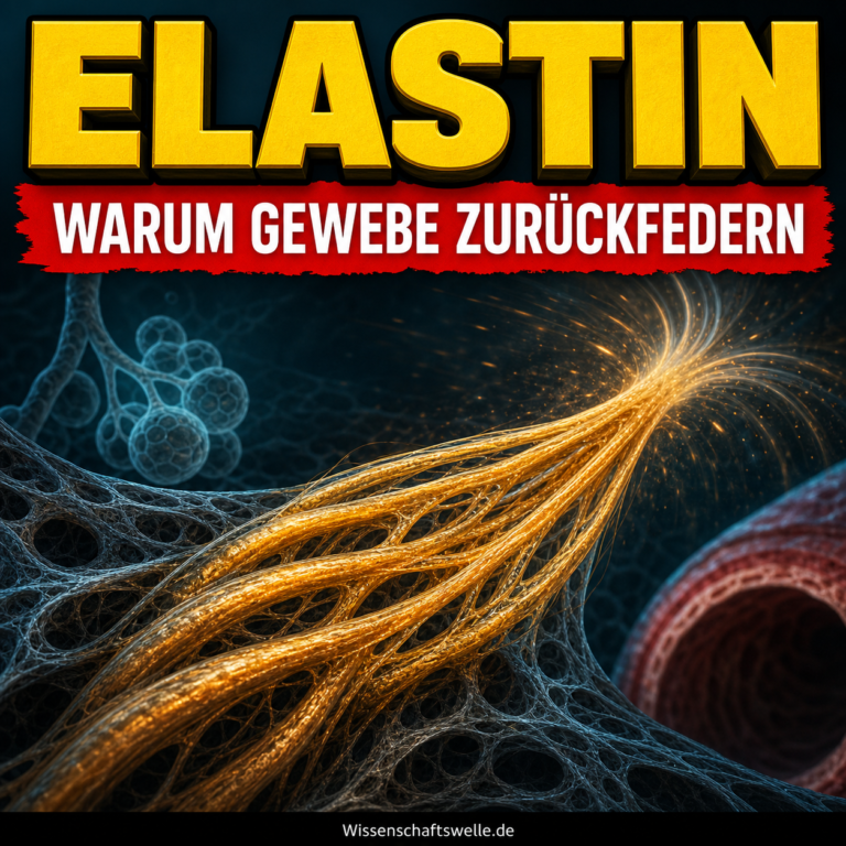 Goldene elastische Fasern federn zwischen Lungenbläschen und Arterienwand zurück.