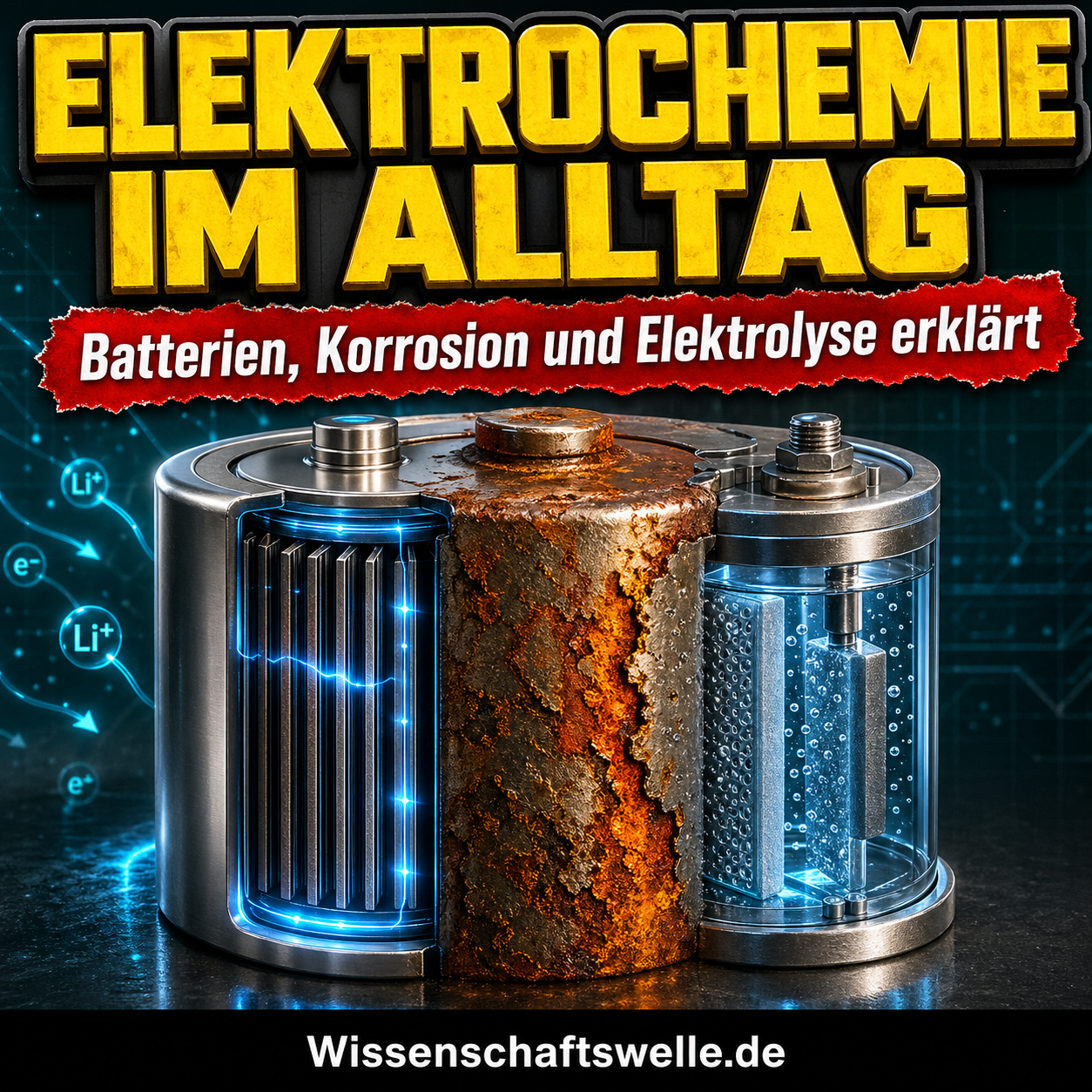 Elektrochemie: Warum Batterien, Korrosion und Elektrolyse drei Seiten derselben Reaktion sind