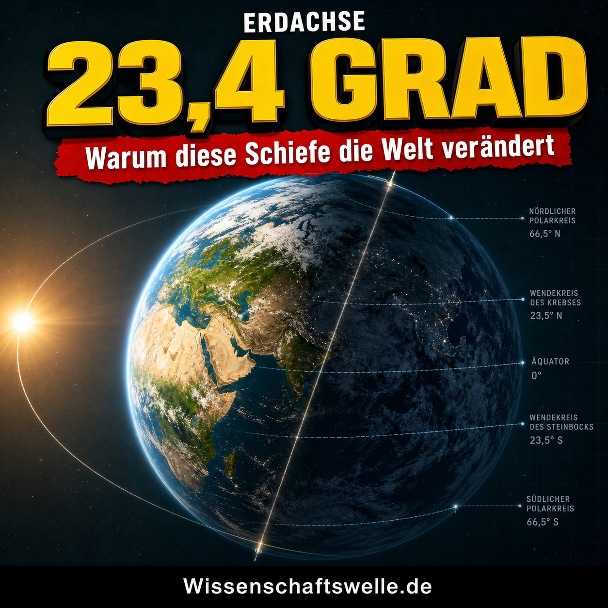 Erdachsenneigung: Warum 23,4 Grad die Welt verändern