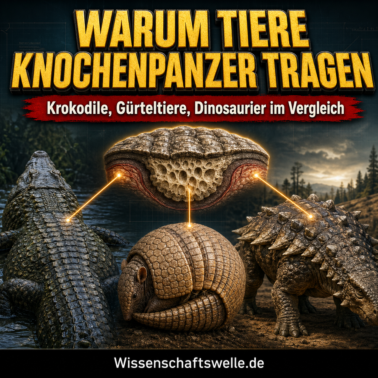 Osteoderme: Warum Krokodile, Gürteltiere und Dinosaurier Knochen in der Haut tragen