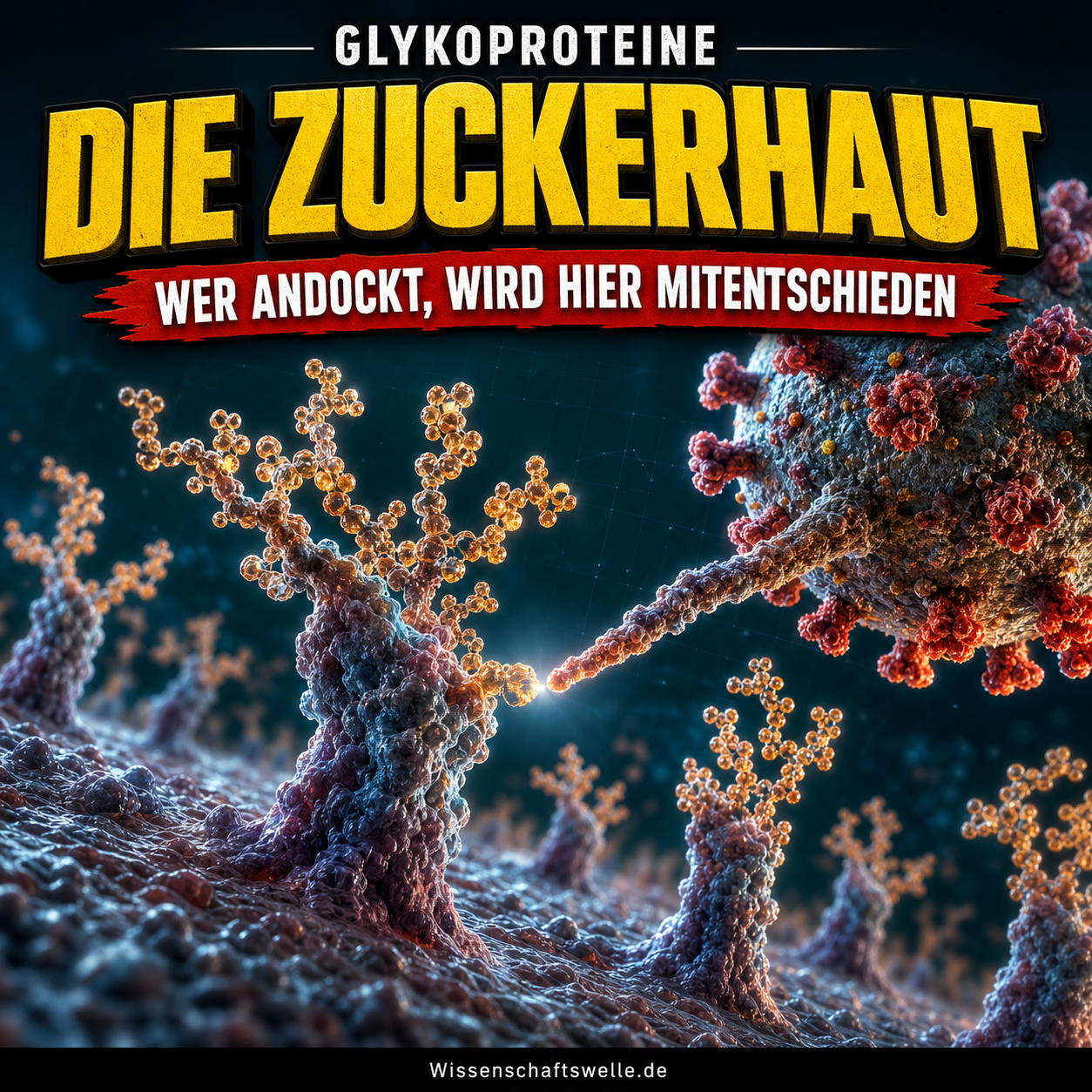 Glykoproteine auf Zelloberflächen: Die Zuckerhaut entscheidet mit, wer andocken darf