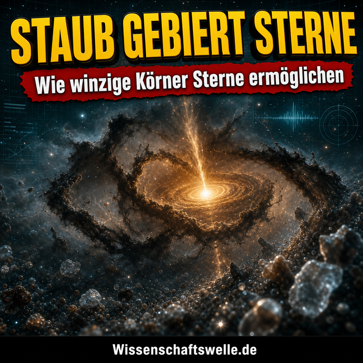 Interstellarer Staub: Wie winzige Körner die Geburt von Sternen steuern