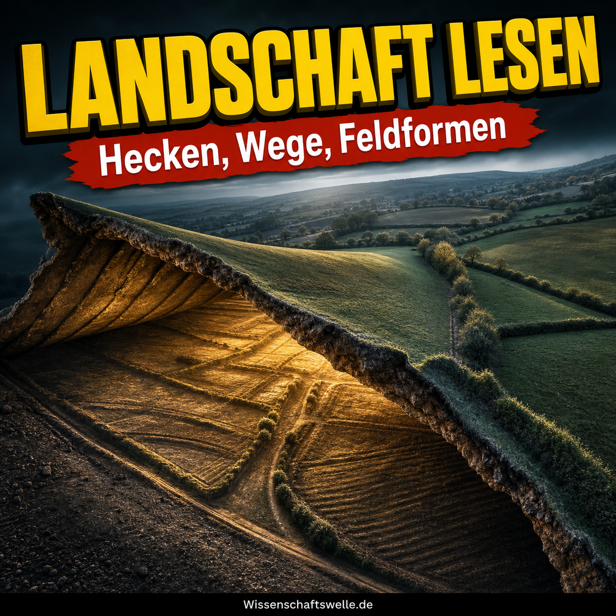 Eine Kulturlandschaft liest sich an Hecken, Wegen und Feldern