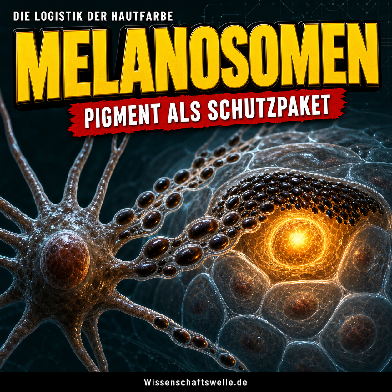 Die Haut färbt sich nicht. Sie verschickt Melanosomen.