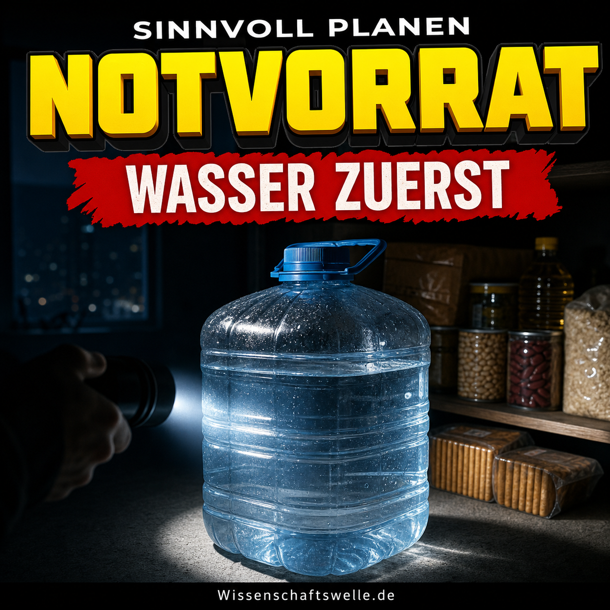 Ein guter Notvorrat beginnt mit Wasser, nicht mit Panik