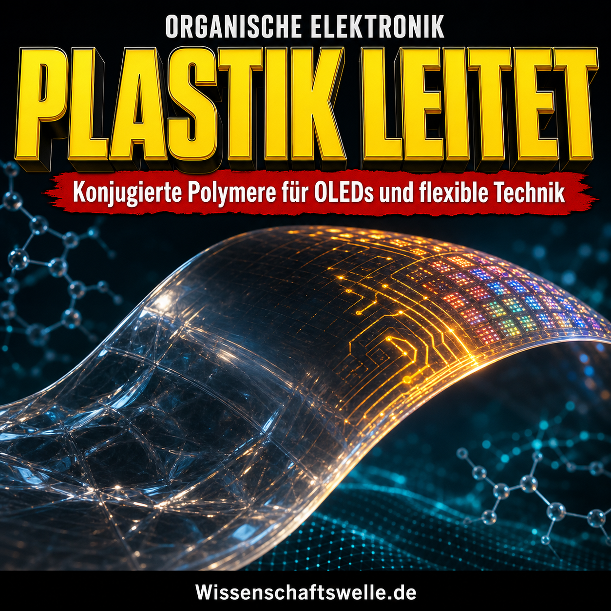 Wenn Plastik Elektronik wird: Wie konjugierte Polymere leiten, leuchten und sich biegen lassen