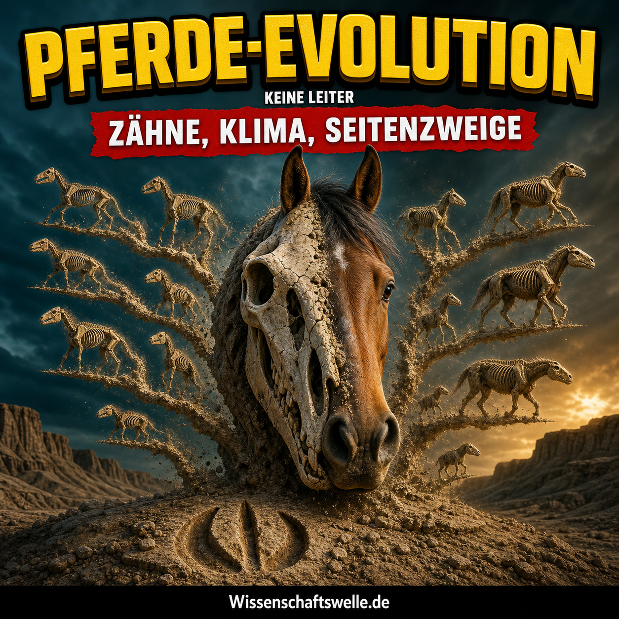 Pferdeevolution ist kein Aufstieg: Wie Zähne, Klima und Seitenzweige die berühmteste Fossilreihe korrigieren