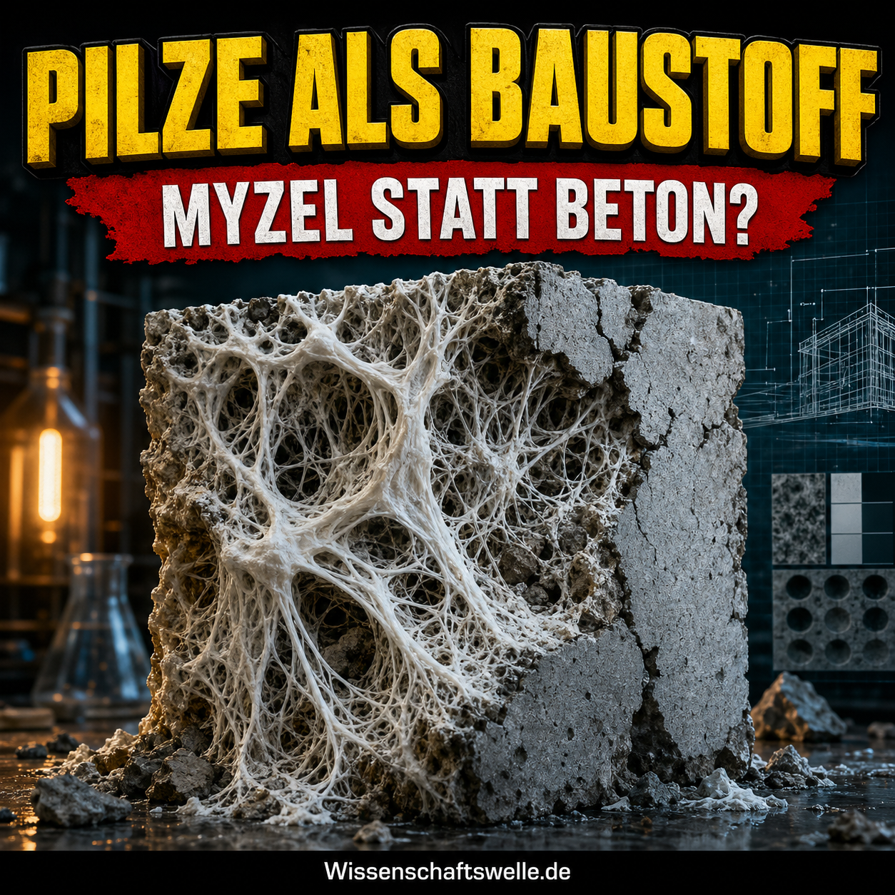 Pilze als Baustoff: Wo Myzel heute schon hilft und warum es Beton noch nicht ersetzt