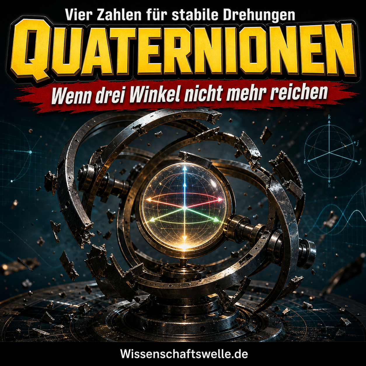 Quaternionen: Warum vier Zahlen Drehungen retten, wenn drei Winkel versagen