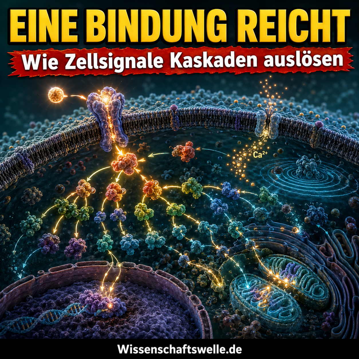 Signaltransduktionskaskaden: Wie eine einzige Botenstoff-Bindung Hunderte Zellreaktionen auslöst
