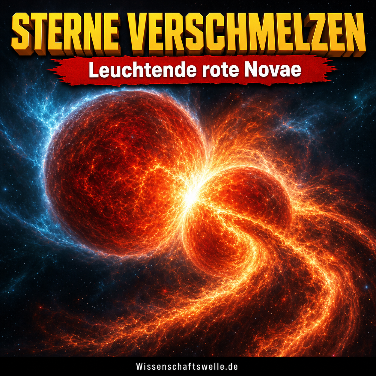Leuchtende rote Novae: Der Moment, in dem ein Doppelstern seine Zweizahl verliert