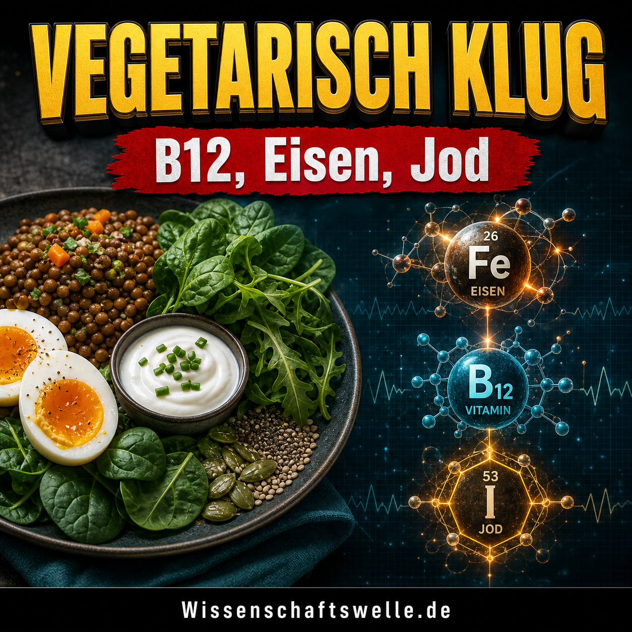 Vegetarisch essen ohne Nährstofflücken: Warum B12, Eisen und Jod über Erfolg oder Erschöpfung entscheiden