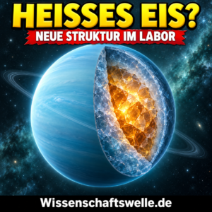 Illustration eines aufgeschnittenen Eisriesen mit glühendem kristallinem Inneren; Laborbefund als Bildmetapher