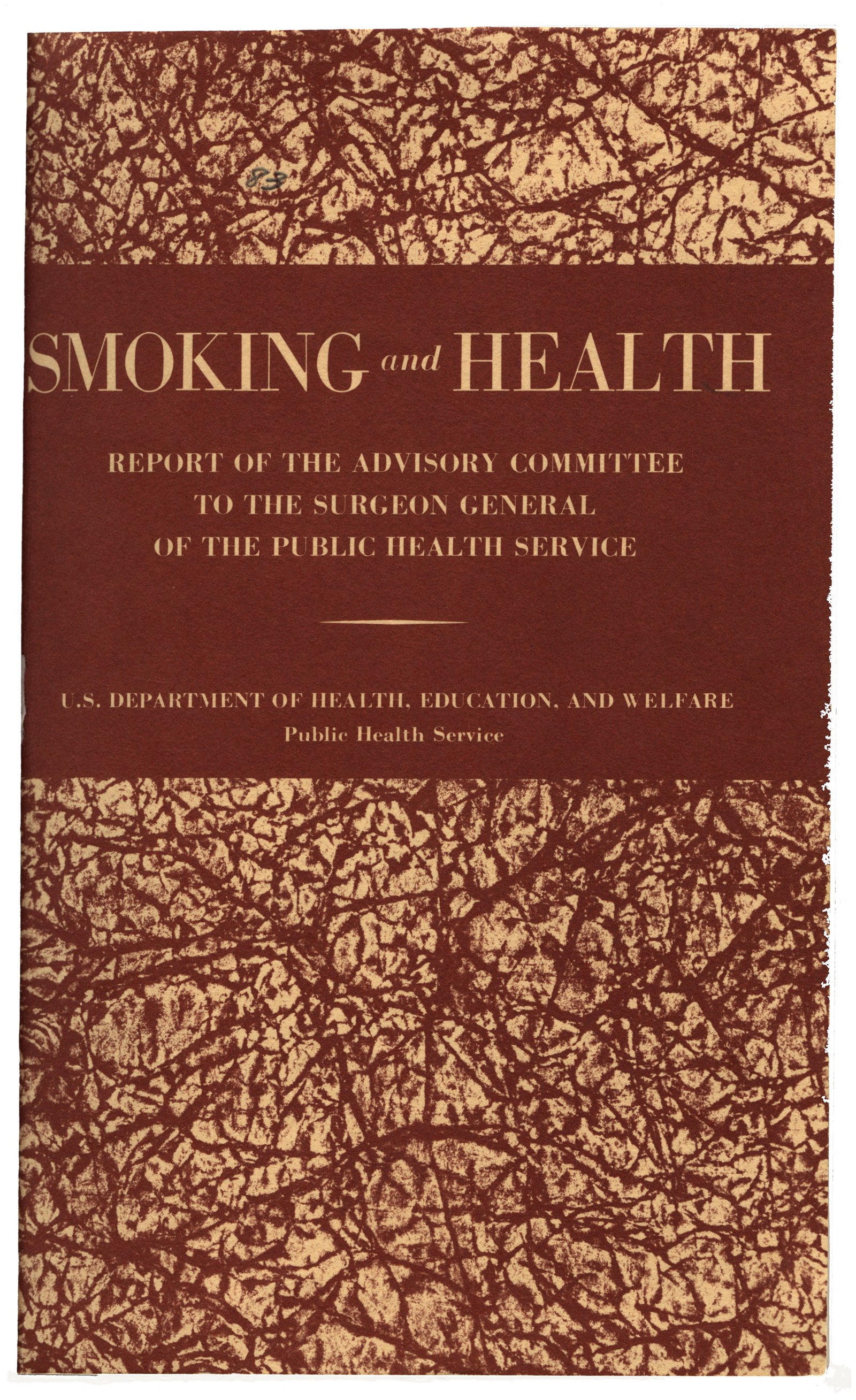 Historischer Einband des amtlichen Berichts Smoking and Health von 1964.